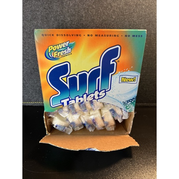 SURF Tablets Original Power Fresh Laundry Detergent‎ Box Prop Soap VTG 2001 - Picture 2 of 7